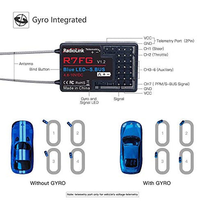 Radiolink R7FG 7 Channels Real-time Telemetry and Long Range Control Receiver R6FG for RC Crawler Truck Buggy Boat Vehicles