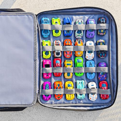 96 Cars Storage Bag Compatible with Toy Cars,Hot Wheels Carrying Case,Matchbox Cars Storage,Carrying Case for Hot Wheels/Matchbox Cars/Mini Toys/Small Dolls(Bag Only)(Black 96) - color: Black