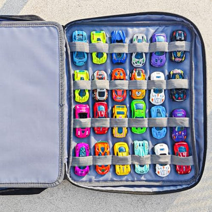 96 Cars Storage Bag Compatible with Toy Cars,Hot Wheels Carrying Case,Matchbox Cars Storage,Carrying Case for Hot Wheels/Matchbox Cars/Mini Toys/Small Dolls(Bag Only)(Black 96) - color: Black