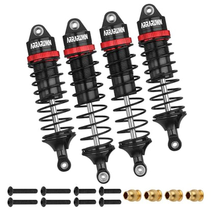 RC Car Shocks Set 4PCS RC Shocks Shocks Replacement Parts #5862 Update Part | Compatible with 1:10 Scale Trax Slash/Rustler/Stampede/Hoss VXL 4x4 2WD Front & Rear Shock Absorber - color: Black