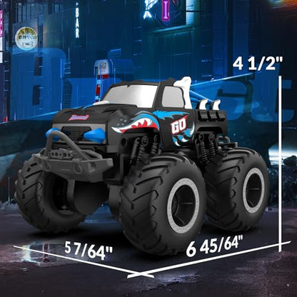 STEMTRON RC Monster Truck 1:20 All Terrain Off-Road Amphibious RC Car | Waterproof Car Toy Gifts 2.4GHz 360° Rotation Remote Control Boat Vehicle Toy Pool Beach Sand for Kids Boys Girls - color: Blue Truck, size: 1:20 Scale