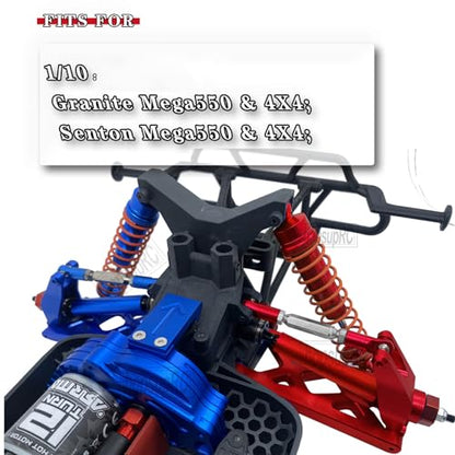 Upgrades Part for 1/10 Senton/Granite 4X4, Alloy Front Rear Shocks&A Arms&Front Steering Block Knuckles & C-Hubs Caster Blocks & Rear Hubs&Adjustable Turnbuckles Camber Links,Red