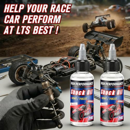2 Bottles Racing Silicone Shock Oil 50WT 710CST | RC Car Shock Oil for Lubricating R/C Radio Controlled Cars and All Types of Vehicles, RC Shock Oil, Does Not Evaporate - style: 50WT 710CST