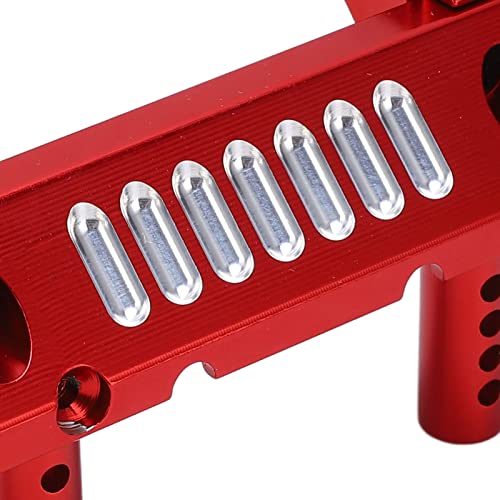 Front Bumper Aluminum Alloy Crawler Bumper RC Car Accessory with LED Light Hole for Axial 1/6 for SCX6 Car RC Car Upgrade Part (Red) - color: Red