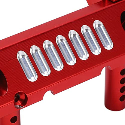 Front Bumper Aluminum Alloy Crawler Bumper RC Car Accessory with LED Light Hole for Axial 1/6 for SCX6 Car RC Car Upgrade Part (Red) - color: Red