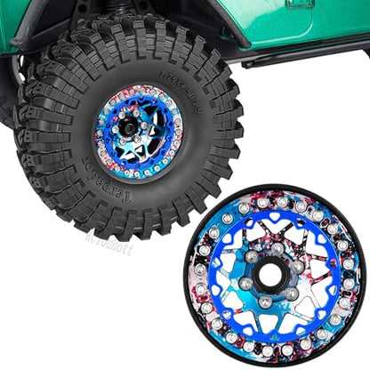RC Aluminium 1.9 Beadlock Wheel Rims Set for 1/10 SCX10 90046 AXI03007 TRX4 TRX6 VS4-10 Gen7 Gen8 CFX MST D90 RC Crawler,(4PCS) 1.9 RC Beadlock Rims,1.9 rc Wheels,Colorful - color: Colorful- (Wheel Rims)