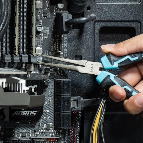 SHALL 6" Mini Needle Nose Pliers, Long Nose Pliers w/Comfort Grip Handles & Non-Serrated Drop Forged Steel Jaws, Small Needle Nose Pliers for Jewelry Making, Wire Wrapping, Crafts, Electronic Repair - size: 1PC 6"