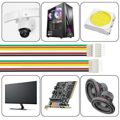 80Pcs Jst 2.0 Ph 6 Pin Connector Plug,Include 40pcs Mini 6 Pin Jst Ph2.0 Connector Plug Female with 150mm Cable Wire & 40pcs Male Micro Jst Ph2.0mm 6 Pin Connector Kit - size: Jst-2.0-Ph-6Pin-40pcs