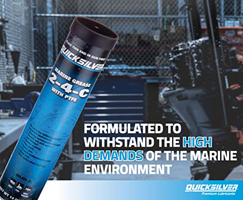 Quicksilver 802861Q1 2-4-C Marine Grease/Lubricant with PTFE - 3 Oz. Cartridge - style: 3 oz. Cartridge