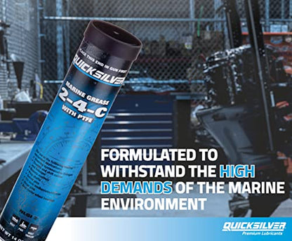Quicksilver 802861Q1 2-4-C Marine Grease/Lubricant with PTFE - 3 Oz. Cartridge - style: 3 oz. Cartridge