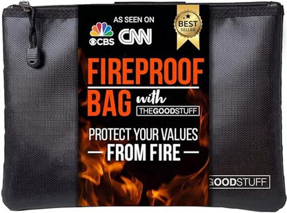 Fireproof Document Pouch (10"x13") - Protect Cash and Papers from Fire | 2000°F Rated - Zippered Water-Resistant Storage for Passports, Certificates, Money and Important Documents - style: Cash Bag
