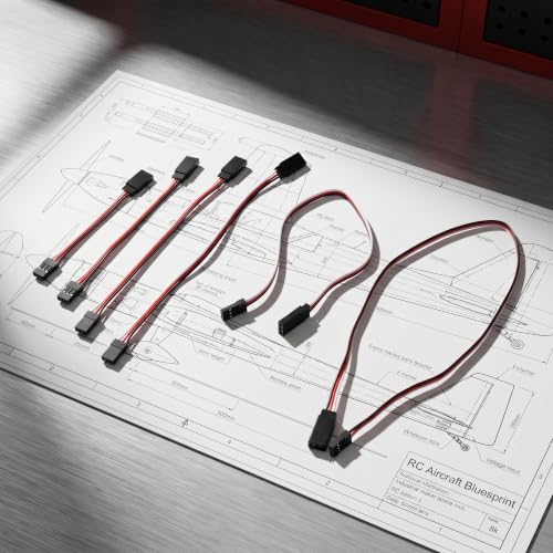 ibasenice 20pcs 3-pin Servo Extension Cables 4/6/8/12/20inch Servo Extension Cord Male to Female RC Wire Cable Connectors Compatible with Jr Futaba RC Car Airplanes