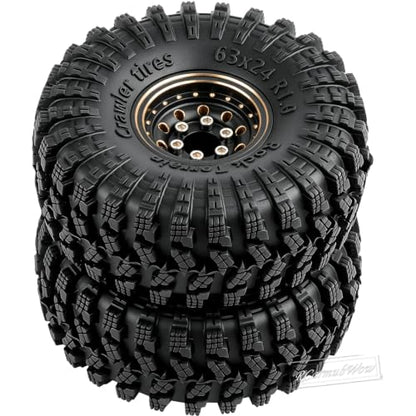 1.0 Beadlock Dually Wheels and Tires for 1/24 1/18 RC Crawler Car SCX24 TRX4M,Soft Mud Tires 1.0 Beadlock Tires Set Brass 1.0 Beadlock Wheels Double Wheels,4pcs,Style4 - style: Style4(4pcs)
