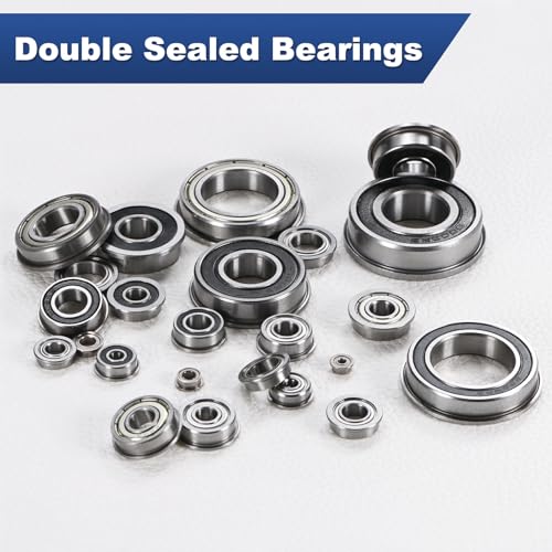 M METERXITY 20-Pack MF63ZZ Flanged Ball Bearing, 3mm x 6mm x 2.5mm Double Metal Seal Chrome (GCr15) Steel Deep Groove Ball Bearings for Wheelbarrow/Printer/Fax Machines/Power Tools - size: 3mm x 6mm x 2.5mm