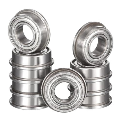 F683ZZ Flanged Ball Bearing, ID 3mm x OD 7mm x Width 3mm Miniature Bearings, Double Metal Shielded Deep Groove Bearings, Pre-Lubricated (GCr15) Chrome Steel 10pcs - size: F683ZZ 3mmx7mmx3mm