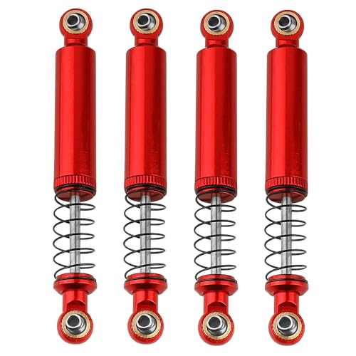 4pcs Metal Alloy Oil Shock Absorber Damper 70 80 90 100 110mm Outer Spring for 1/10 RC Crawler Axial SCX10 i ii iii Capra Tamiya CC01 D90 TRX4 HPI Upgrades (red, 90mm) - color: red, size: 90mm