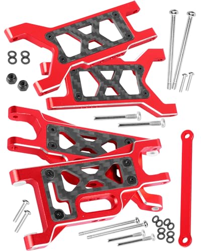 A Arms Upgrades Part for 1/10 Slash 2WD,Slash 2WD VXL,Alloy Aluminum Front Rear RC Suspension Arms,4PCS,Red - size: Red(only arms)