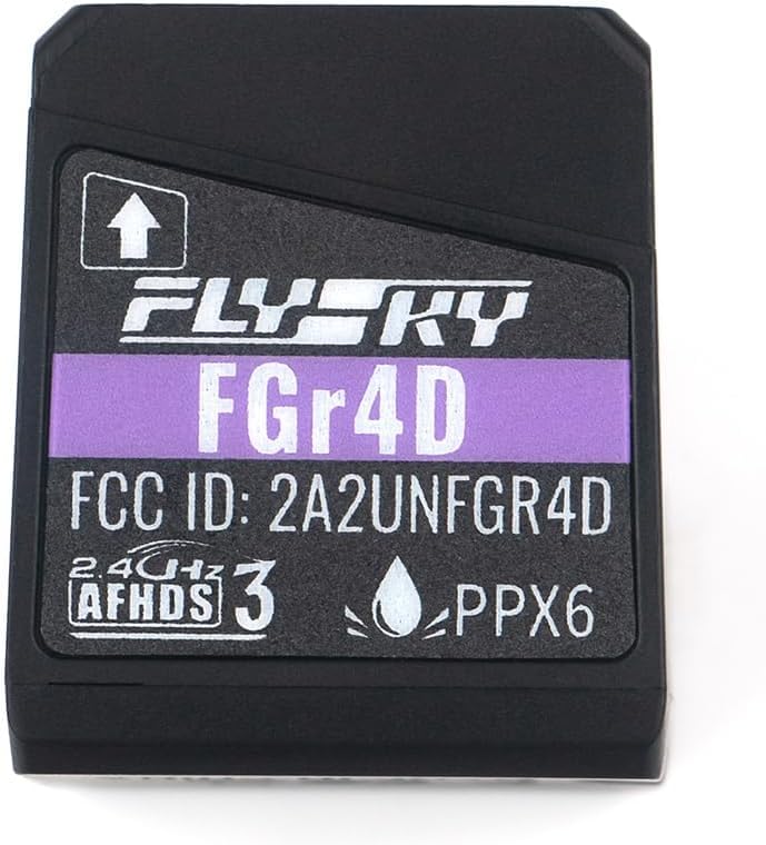 Flysky FGr4D Receiver 4CH Receiver 2.4G AFHDS3 for FS-NB4/PL18/EL18 | AFHDS 3 Protocol, 4‑channel Two‑way, 4 Newport Ports: i‑BUS2/S.BUS/i‑BUS/PPM, PPX6 Nano Waterproof, For NB4/PL18/EL18