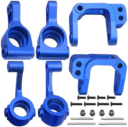 ShareGoo Metal Steering Hub Blocks & C-Hub Carriers Caster Blocks & Rear Stub Axle Carriers Compatible with Horizon ECX 1/10 2WD Ruckus Axe Brutus Circuit AMP MT/DB Crush RC Car Tuck (Dark Blue) - color: Dark Blue