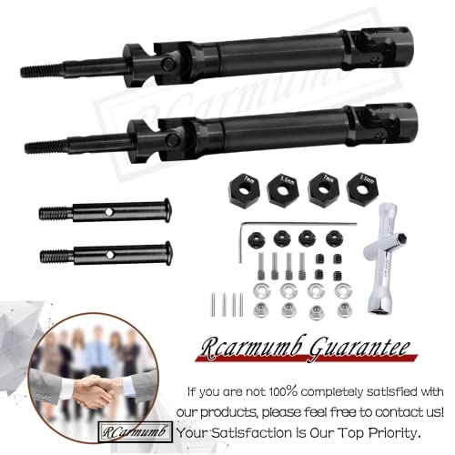 Upgrades Part for 1/10 Stampede VXL 2WD,Rustler VXL 2WD,Slash VXL 2WD,Hoss VXL 2WD,Rear Stainless Steel Drive Shaft CVD Front Axles #45 Driveshaft with Hex,Black