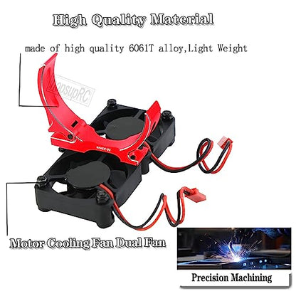 Upgrades Part for 1/10 Slash/Stampede/Bandit 2WD 4WD,Aluminum 3660 540 550 Motor Cooling Fan with 36-38mm Adjustable Mount & VXL-3s ESC Cooling Fan High Velocity Fan Heatsink Set,Red - color: Red/for Slash