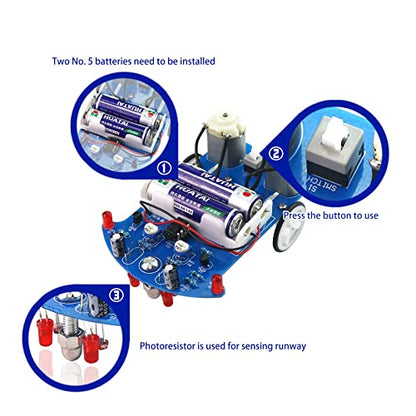 Soldering Practice Kit DIY D2-5 Tracking Car Plug-in Circuit Kit Learn Soldering Kit for Beginners - style: DJJ004