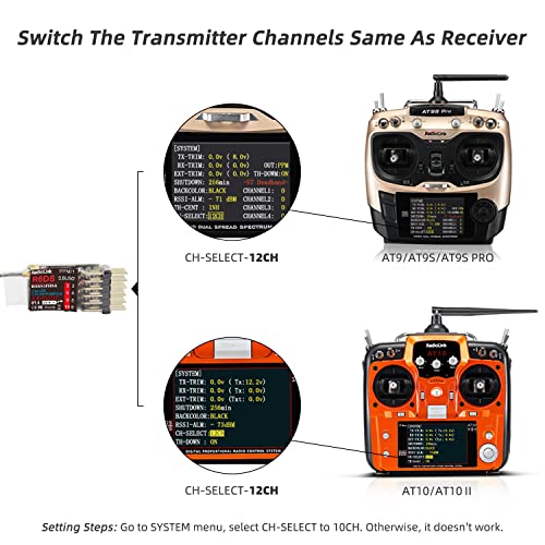 Radiolink R6DS 2.4GHz RC Receiver 6/10 Channels SBUS/PWM/PPM for Drone Airplane Fixed Wing AT9S/AT9S Pro/AT10/AT10II Transmitter RX