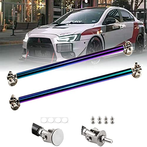 2PCS Front Bumper Lip Splitter Strut Rod Tie Bars Support Rod Adjustable Compatible with Most Vehicles 3''-8'' (Colorful, 10CM/3.9 inch) - size: 10CM/3.9 inch, style: Colorful