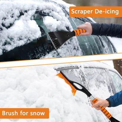 Snow Brush & Ice Scraper, 2 in 1 Car Ice Scrapers for Windshield Window, Detachable Ice Snow Removal Tool with Ergonomic Foam Grip for Car Truck SUV, Winter Car Accessories
