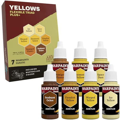 The Army Painter, Warpaints Flexible Triad Plus+: Yellows 7x18ml | Colori acrilici hobby di qualità miniatura, per Dungeons and Dragons (DnD) e Warhammer - color: Yellows