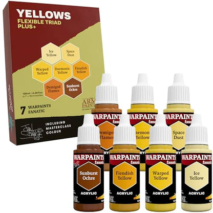The Army Painter, Warpaints Flexible Triad Plus+: Yellows 7x18ml | Colori acrilici hobby di qualità miniatura, per Dungeons and Dragons (DnD) e Warhammer - color: Yellows