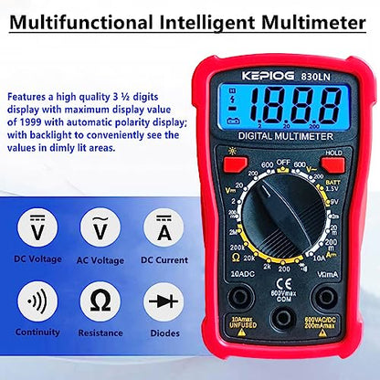 Soldering Iron Kit, 80W Electric Solder iron, Adjustable Temperature (180°C- 500°C）, With Multimeter, Magnifier Welding Helping Hand, Heat shrink tubing, Solder Wire, Desoldering pump. - color: Red (14-in-1 Soldering Iron Kit)
