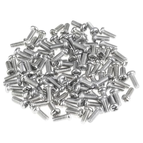 105 Pieces M2.5 x 6mm Machine Screws, Thread Pitch 0.45mm, Sutemribor M2.5 Phillips Pan Head Machine Screws, 304 Stainless Steel, Fully Threaded, Silver - size: M2.5 x 6mm, style: Phillips Pan Head
