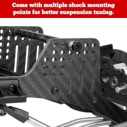 Hobbypark Carbon Fiber LCG Chassis Kit with Transmission & Drive Shaft for Axial SCX10 SCX10 II Capra 1.9 UTB and Other 1/10 RC Crawler Car DIY Builds Upgrades Parts