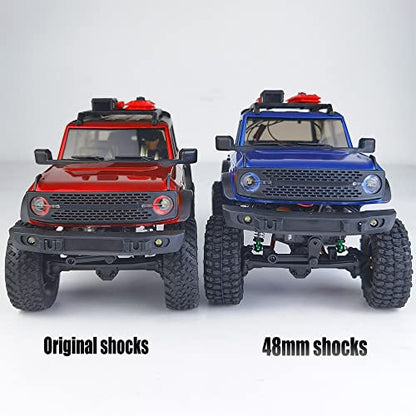 RCLIONS SCX24 RC Car Shocks 48mm Absorber Damper for All 1:24 Axial SCX-24 Deadbolt Base Camp JLU C10 Gladiator Dooge RC Crawler Car Upgrades Parts - color: Red
