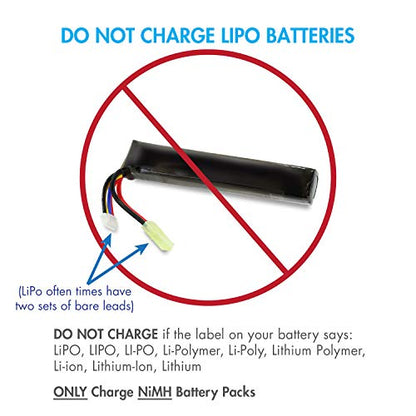 Tenergy Airsoft Battery 8.4V 1600mAh NiMH Stick Style Batteries w/Mini Tamiya Connector, Replacement Battery for Airsoft Rifle AEG Guns + 8.4V-9.6V NiMH Battery Charger - size: Battery Pack + Charger