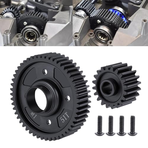 Center Diff Gears Output 51T Input 20T for TRA-XXAS 1/5 X-MAXX 8S | 1/6 XRT RC Car Upgrade Steel Medium Differential Gear Set