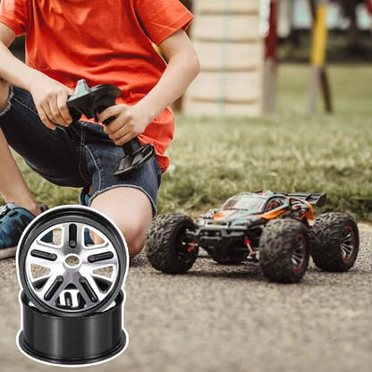 MECCANIXITY 4Pcs RC Car Wheel Rims, 20.5mm Dia 5-Spoke Black Aluminum Alloy Wheel Rims Hex Hub for HSP RC Drift Racing Touring Car - color: Black, size: 20.5mm Dia