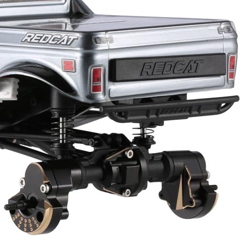 Redcat Ascent 18 8-in-1 Brass Set, 213g Black Coating Skid Plate, Steering Knuckle, Outer Portal Housing, Steering Link, Diff Cover and Servo Mount for 1/18 RC Crawler Redcat Ascent 18 Upgrades
