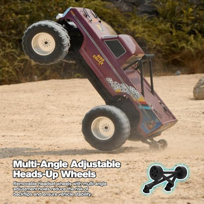 FMS 1/10 Ford F-100 RC Monster Truck, RS Without Battery, Hobby Grade RC Crawler 2WD Off-Road Truck for Adults (First Blood) - style: First Blood