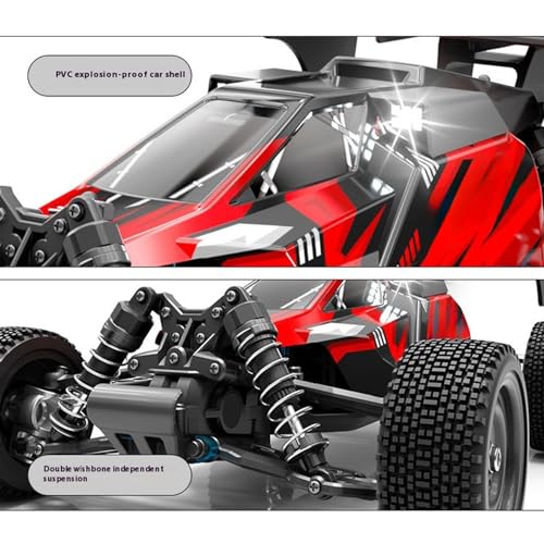 TOUCAN RC HOBBY 1/16 16202Pro RWD Radio Controlled Off Road Vehicle RC Electric Racing Car Rear Wing Metal Gears 2847 Brushless Motor RTR for Adult - color: Red