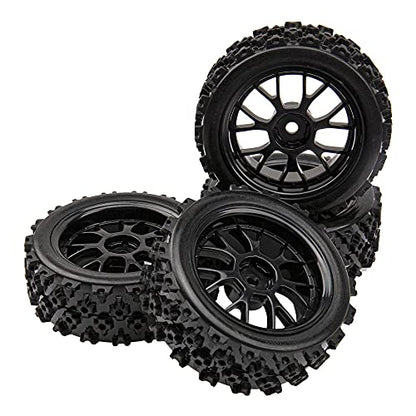 OD 2.83'' 12mm Hex Hub Wheel Rims & Rubber Tires Compatible with Kyosho HSP Tamiya HPI 1/10 1/12 On-Road Touring Car,WLtoys 1/14 144001 Traxxas 1/16 Slash 1/18 A959B RC Buggy,Black