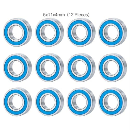 Parts For Tamiya Frog 12Pcs Metal Wheel Hub Axle Sealed Bearing Kit RC Car Truck Model Accessories Upgrade Parts