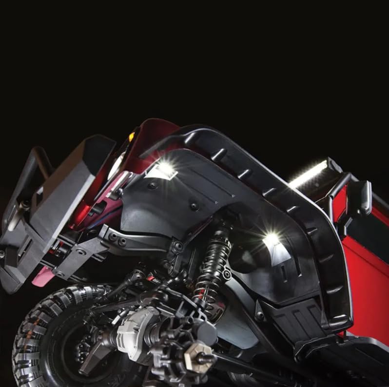 RC LED Rock Light Kit 8 Lamp Beads 8 Light Modes Chassis Light for 1/10 Bronco TRX4 1979 RC Crawler Upgrades Parts(Black)