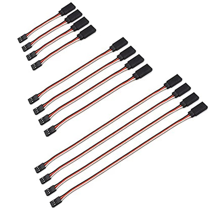 SDTC Tech 12 PCS 3-Pin Male to Female Servo Extension Cable for RC JR Futaba Remote Control Parts (3 Sizes)