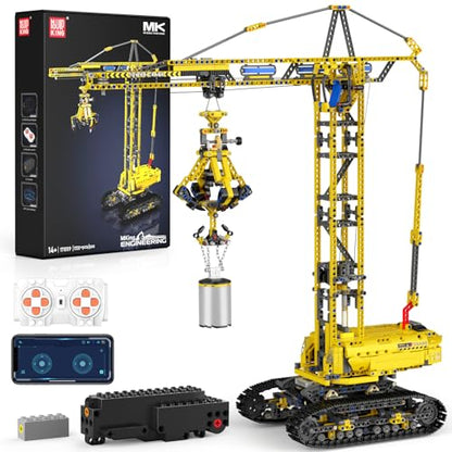 Mould King 17059 Technik Crawler Crane Advanced Building Sets, MOC Mobile Construction Model Toy with APP Remote Control for 14+ Teen/Adults, Large Vehicles Crane Building Kits for Adults(1731PCS) - style: Mobiler Turmdrehkran
