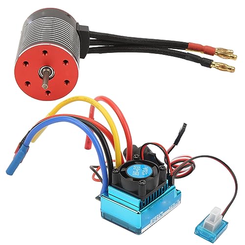 3650 Brushless Motor 120A ESC Combo, Professional Rotor Poles RC Brushless Motor ESC Set High Torsion for RC Car (5200KV)