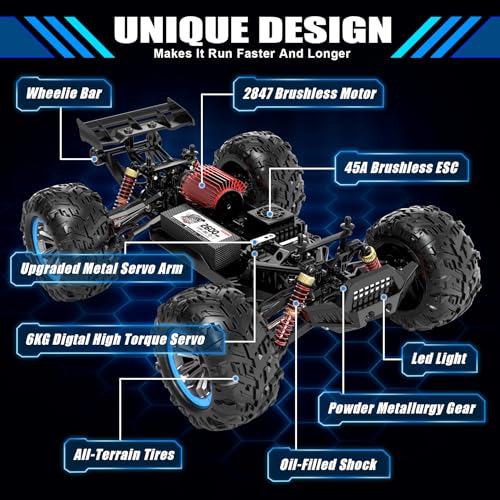 Hosim 1:10 68+ KMH High Speed Brushless Rc Cars & 1:10 Remote Control Cars for Adults and Kids