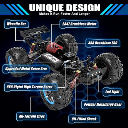 Hosim 1:10 68+ KMH High Speed Brushless Rc Cars & 1:10 Remote Control Cars for Adults and Kids