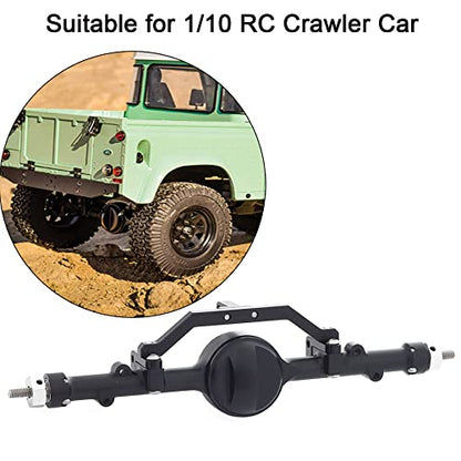 AMK CNC Aluminum Alloy Complete Rear Axle for 1/10 RC Crawler RC4WD Ge-Lande II TF2 D110 Yo-ta II Axles (Black) - color: Rear Axle
